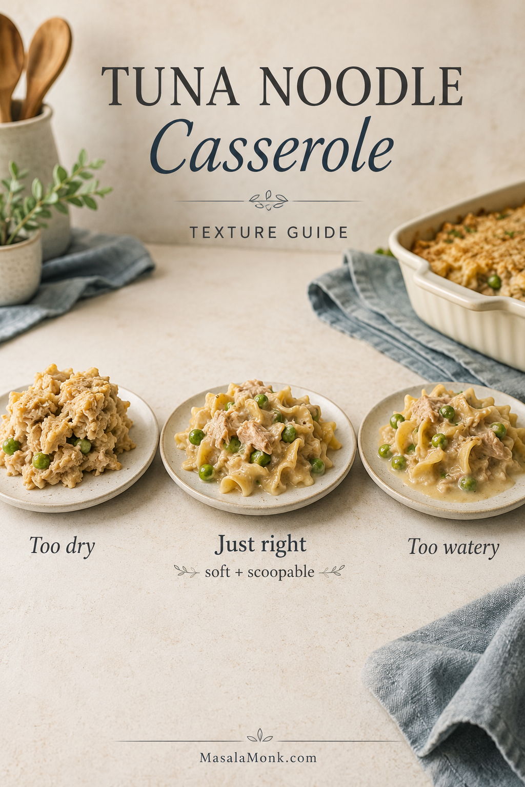 Tuna noodle casserole troubleshooting guide with fixes for dry, watery, mushy, and soggy topping problems.