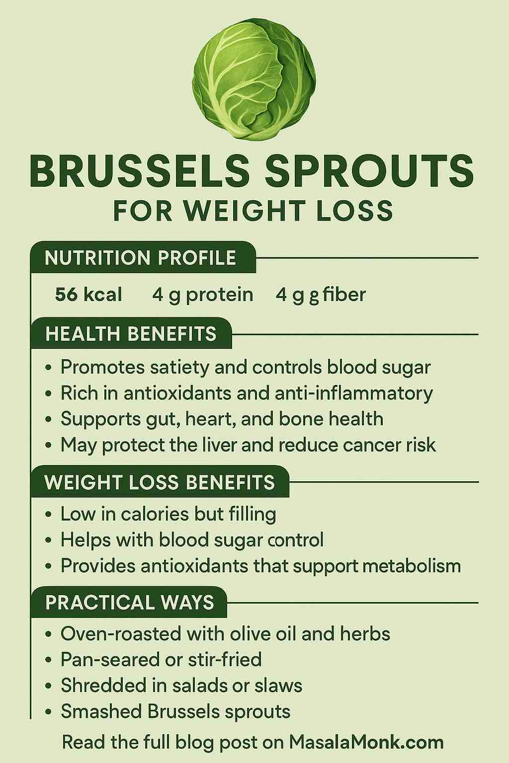 BRUSSELS SPROUTS FOR WEIGHT LOSS