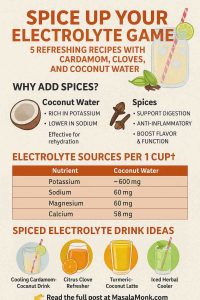 ELECTROLYTE GAME 5 REFRESHING RECIPES WITH CARDAMOM, CLOVES, AND COCONUT WATER