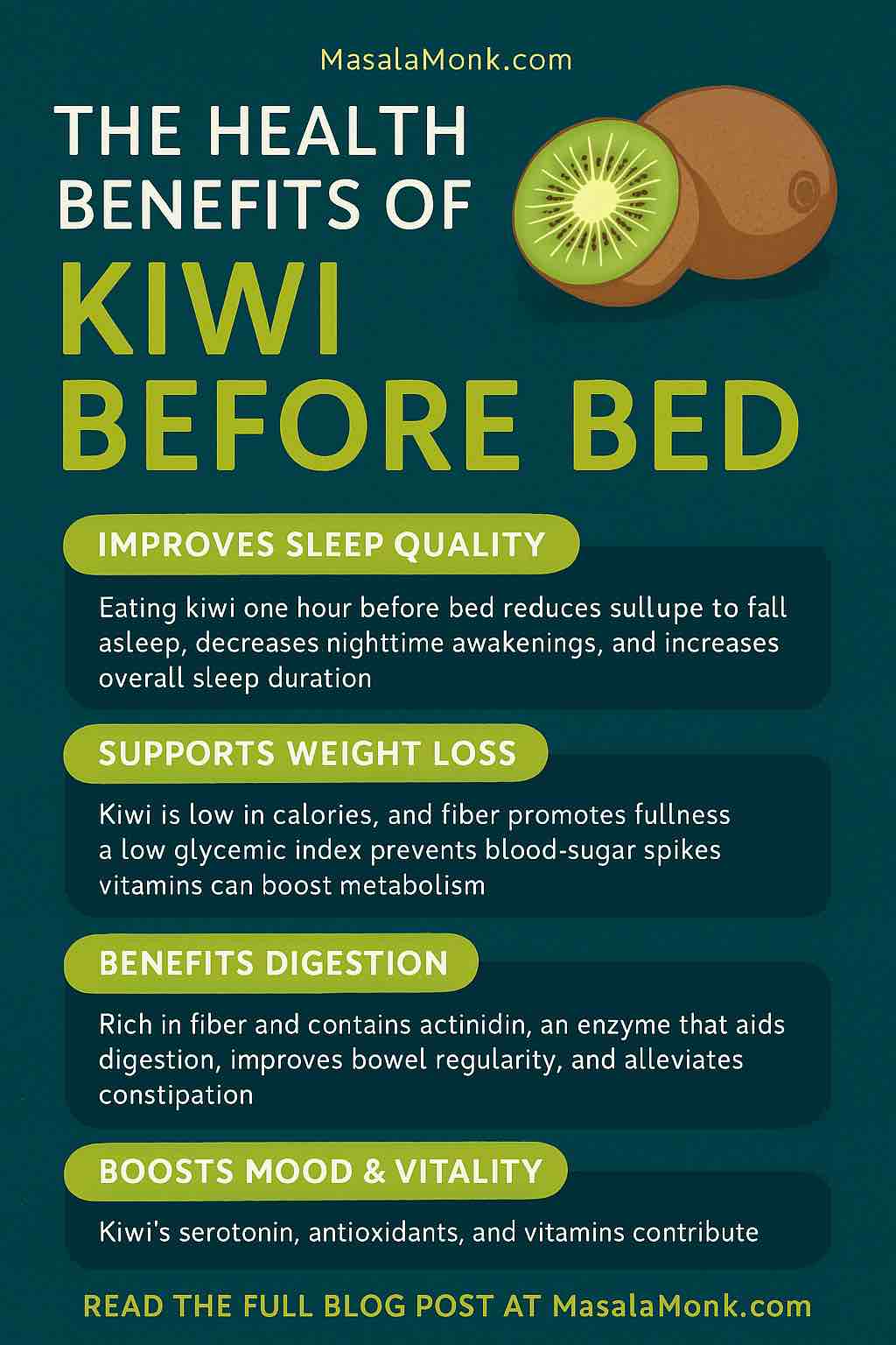 HEALTH BENEFITS OF KIWI BEFORE BED