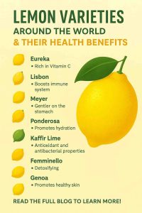 LEMON VARIETIES AROUND THE WORLD & THEIR HEALTH BENEFITS