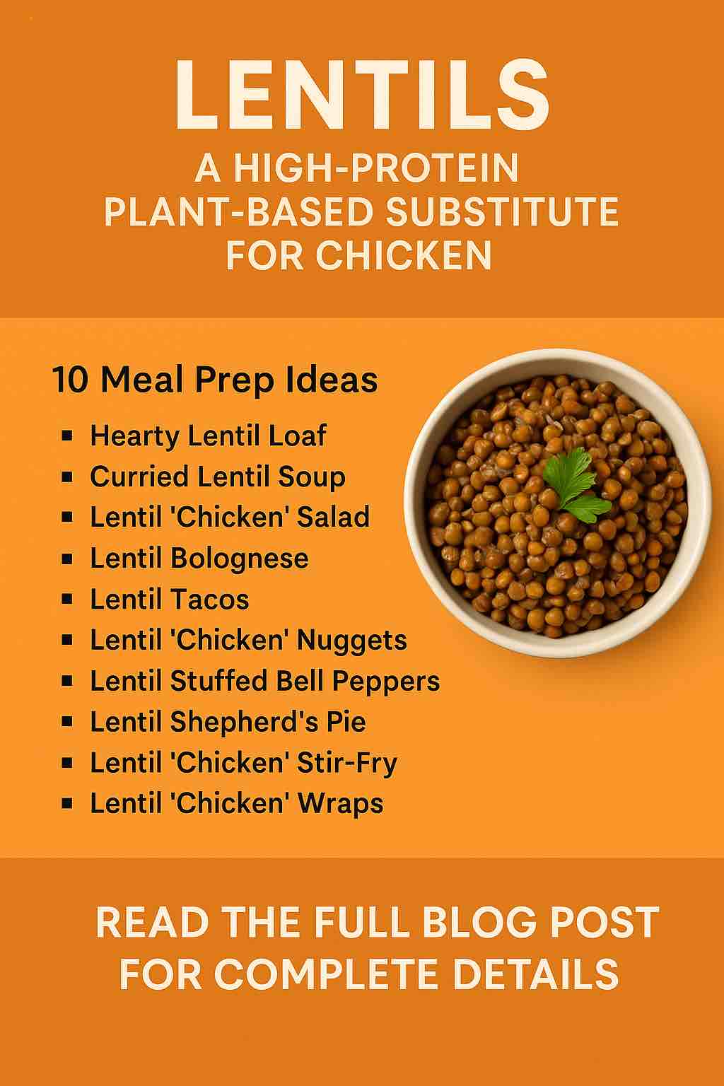 LENTILS A HIGH-PROTEIN PLANT-BASED SUBSTITUTE FOR CHICKEN