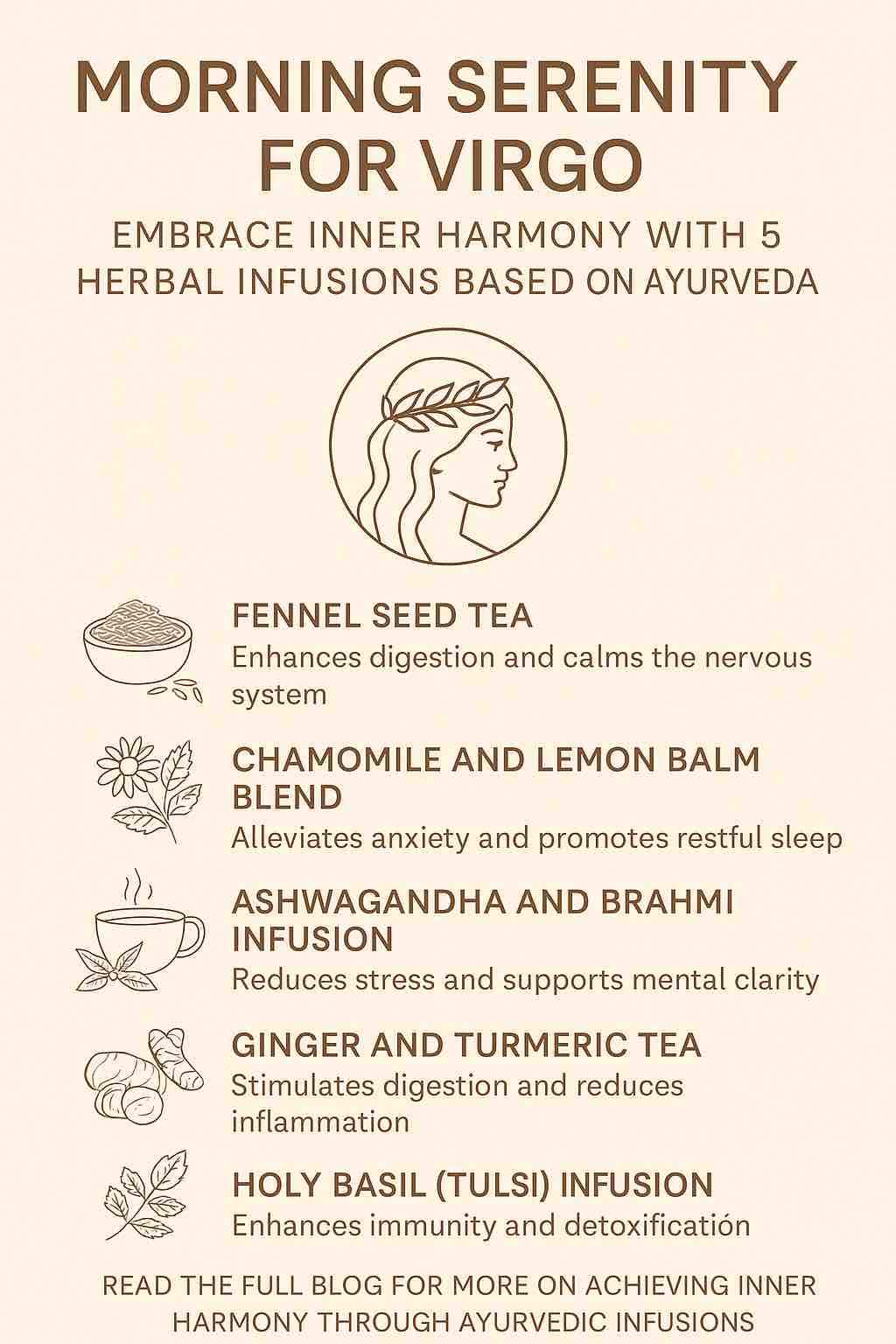 MORNING SERENITY FOR VIRGO EMBRACE INNER HARMONY WITH 5 HERBAL INFUSIONS BASED ON AYURVEDA