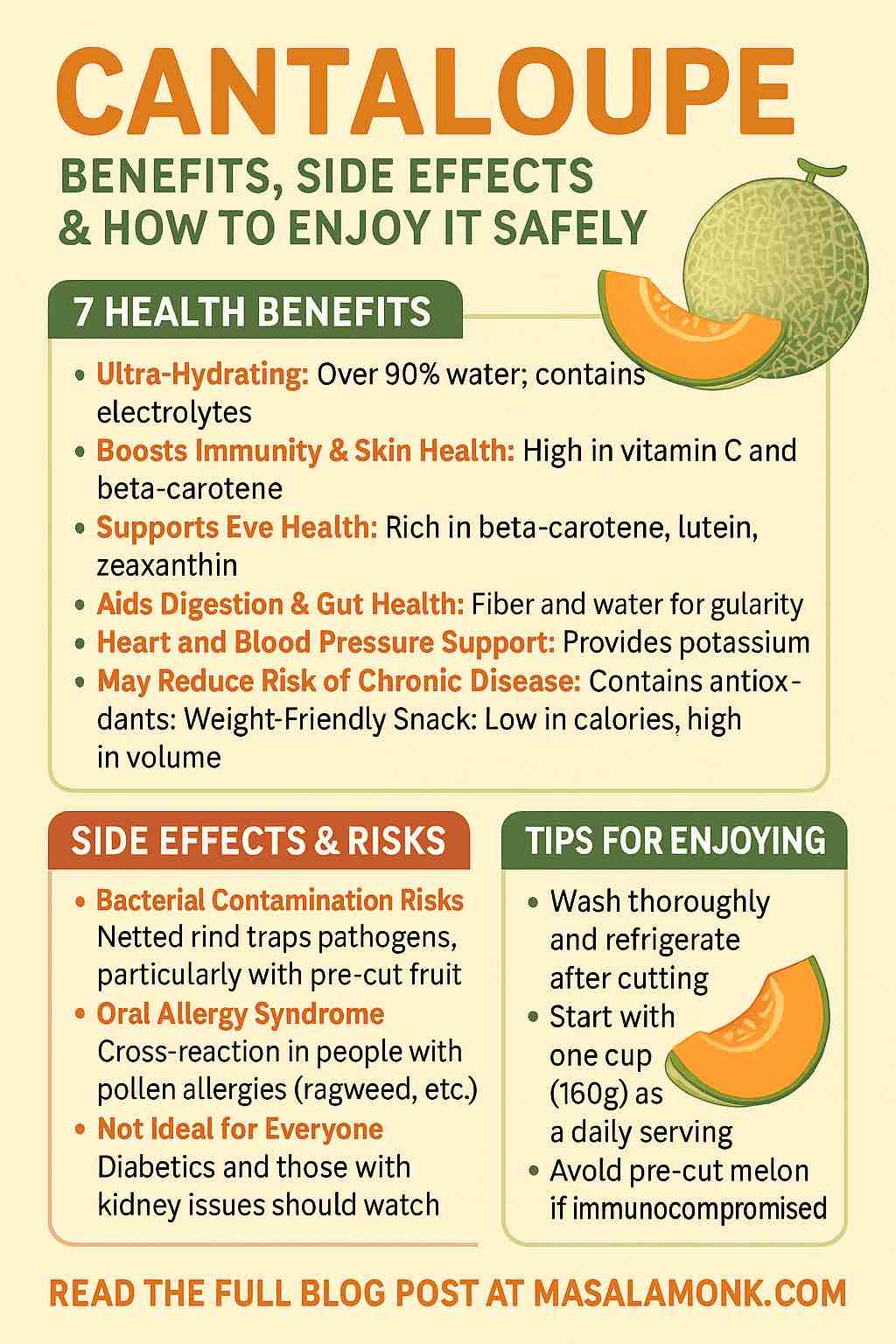 CANTALOUPE BENEFITS, SIDE EFFECTS