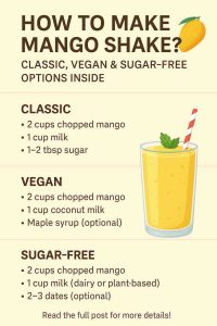 HOW TO MAKE MANGO SHAKE? CLASSIC, VEGAN & SUGAR-FREE OPTIONS INSIDE