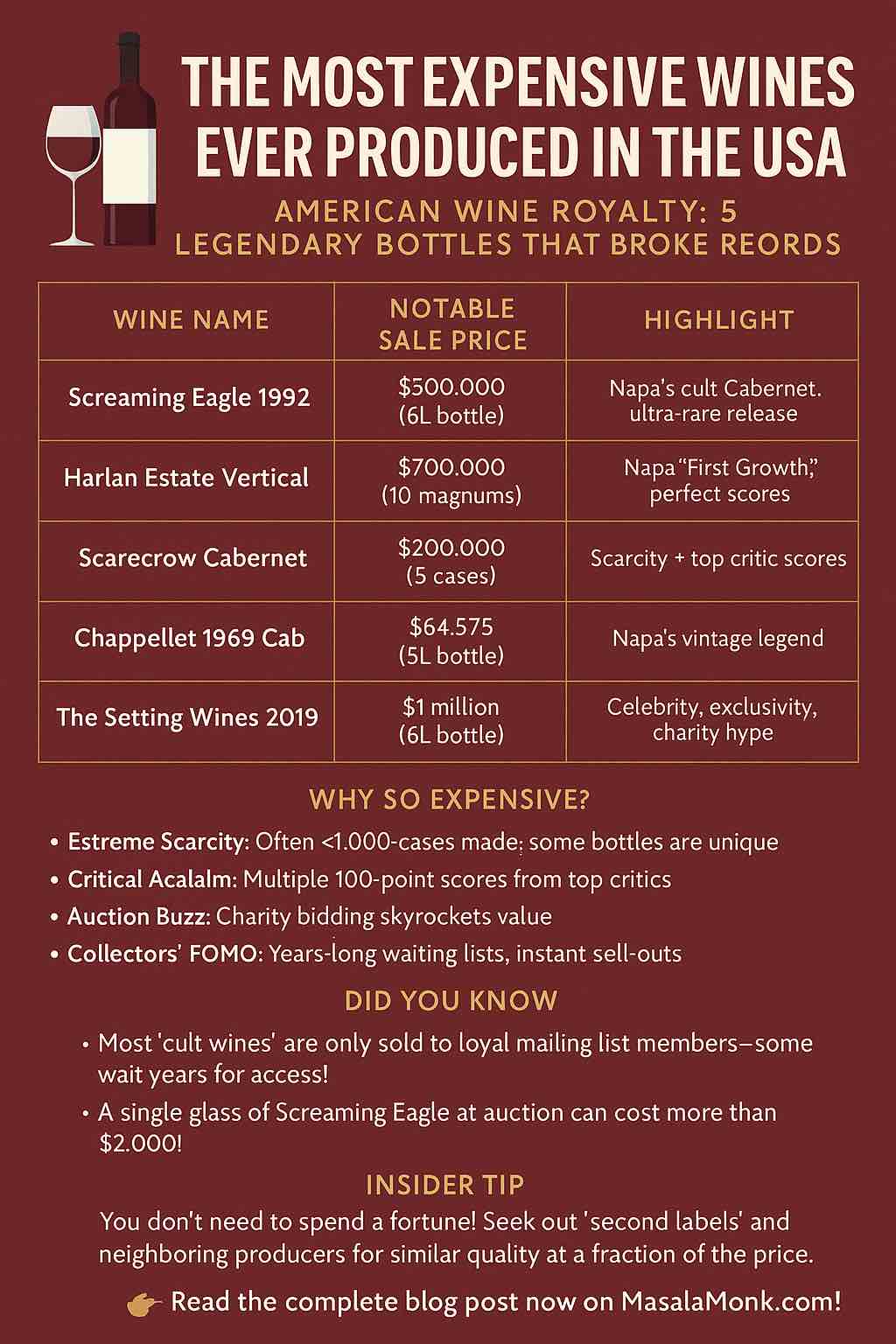 MOST EXPENSIVE WINES EVER PRODUCED IN THE USA