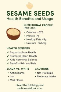 SESAME SEEDS Health Benefits and Usage