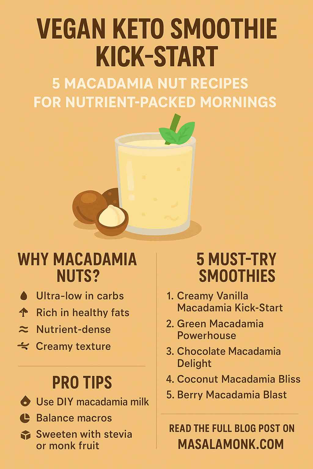 VEGAN KETO SMOOTHIE KICK-START 5 MACADAMIA NUT RECIPES
