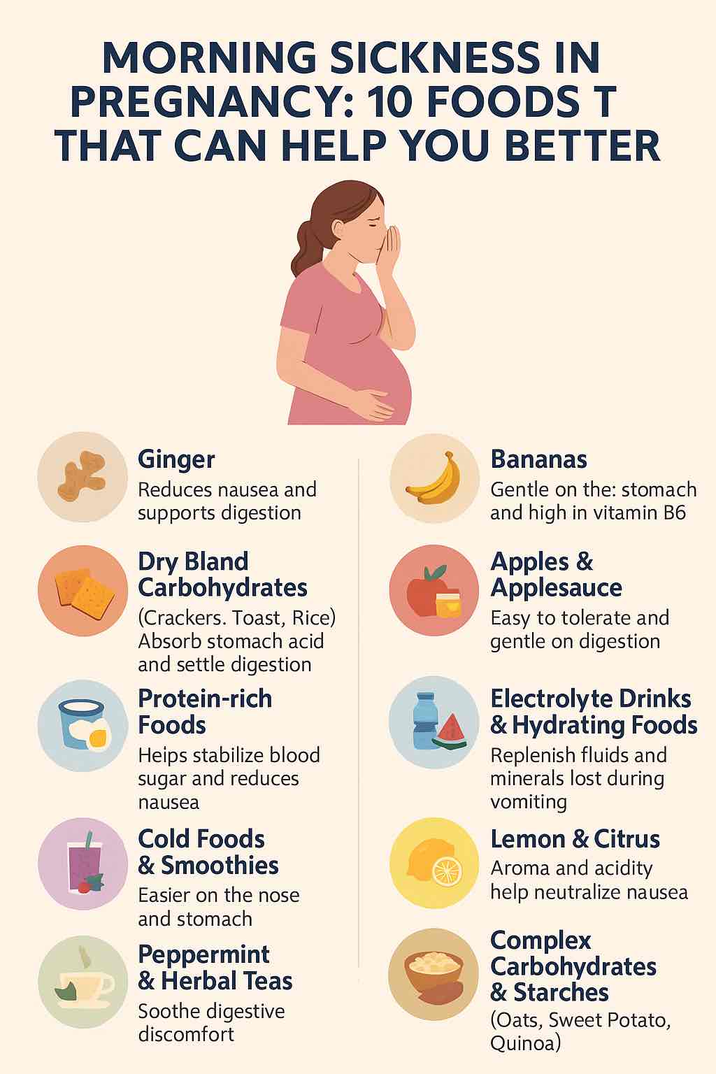 MORNING SICKNESS IN PREGNANCY: 10 FOODS THAT CAN HELP YOU BETTER