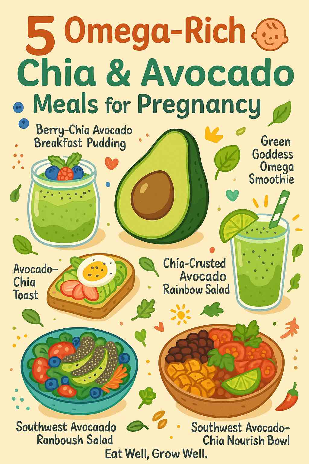 Nutrition for Pregnancy: 5 Omega-Rich Chia and Avocado Meals