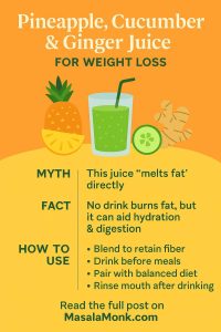 Pineapple, Cucumber & Ginger Juice FOR WEIGHT LOSS