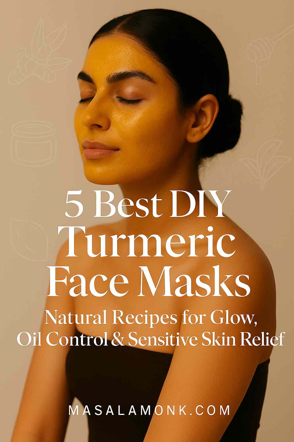 Hero image featuring turmeric mask theme for a skincare blog on best DIY turmeric face masks.