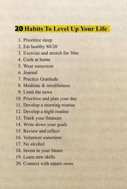 20 Habits to Level Up Your Life - Masala Monk