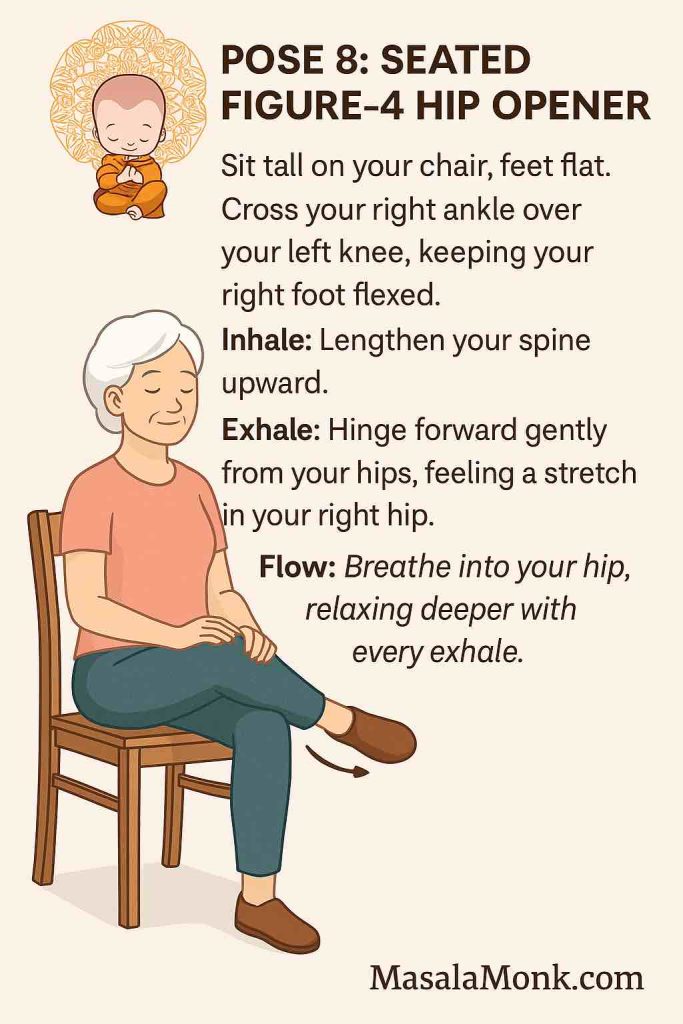 POSE 8: SEATED
FIGURE-4 HIP OPENER
