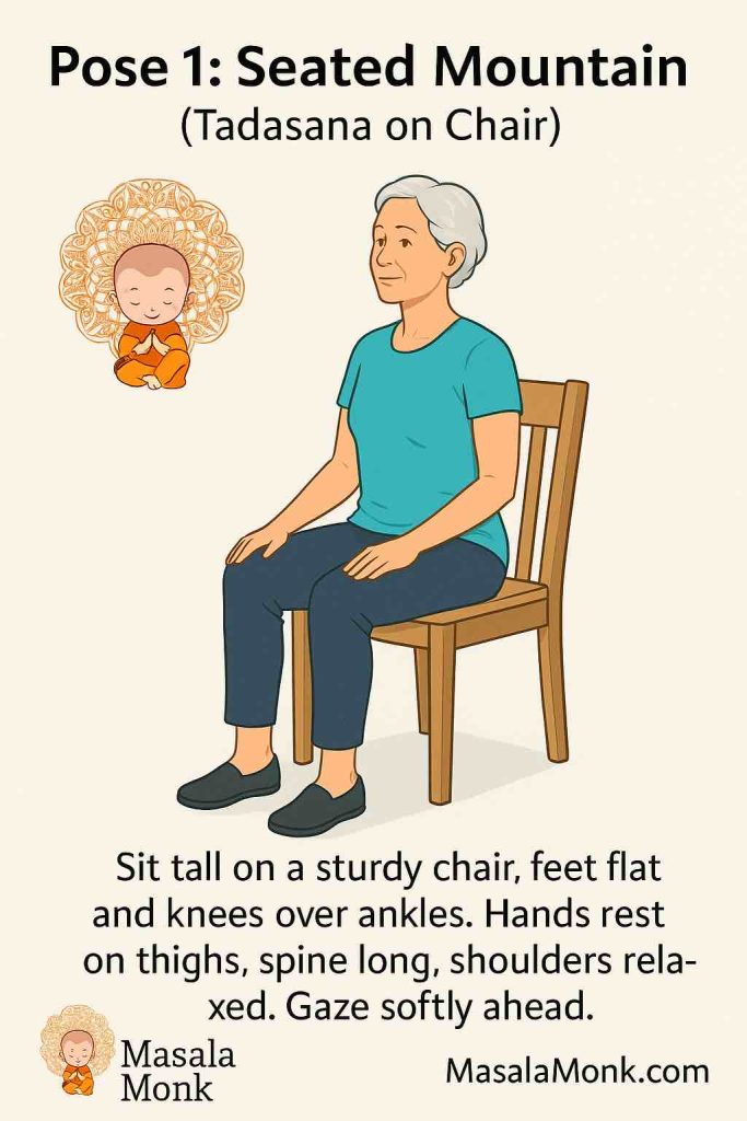 Pose 1: Seated Mountain (Tadasana on Chair)