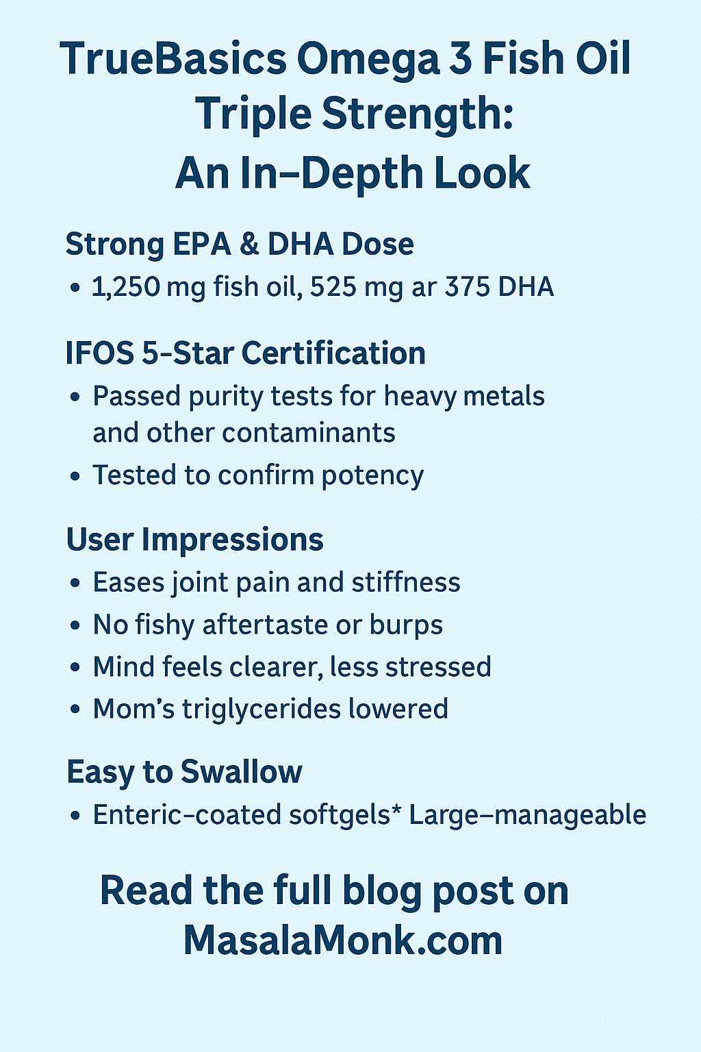 TrueBasics Omega 3 Fish Oil Triple Strength:
