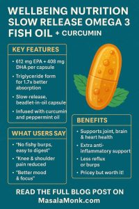WELLBEING NUTRITION SLOW RELEASE OMEGA 3 FISH OIL + CURCUMIN