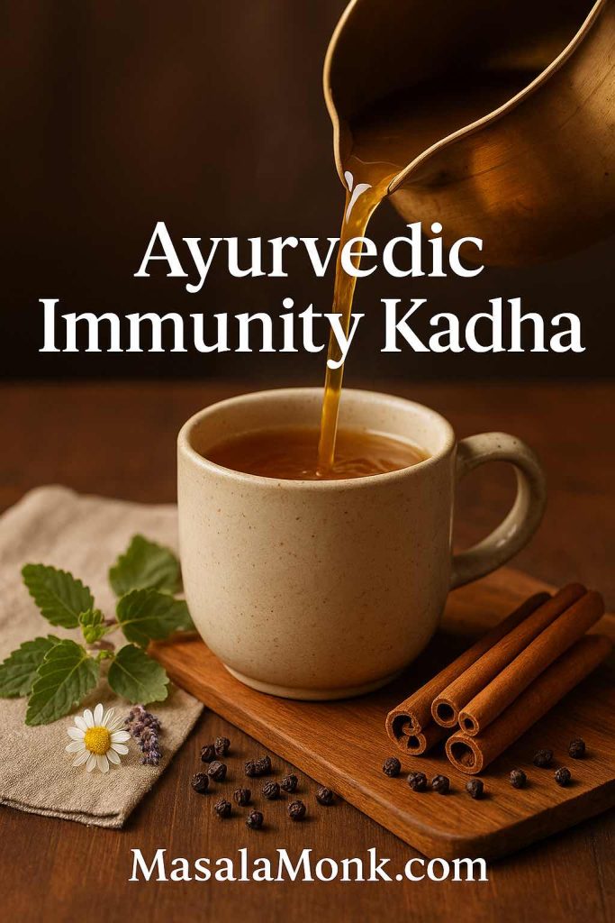 Ayurvedic Immunity Kadha – herbal kadha with turmeric, cinnamon, tulsi, and black pepper for immunity, detox, and lung health – MasalaMonk.com