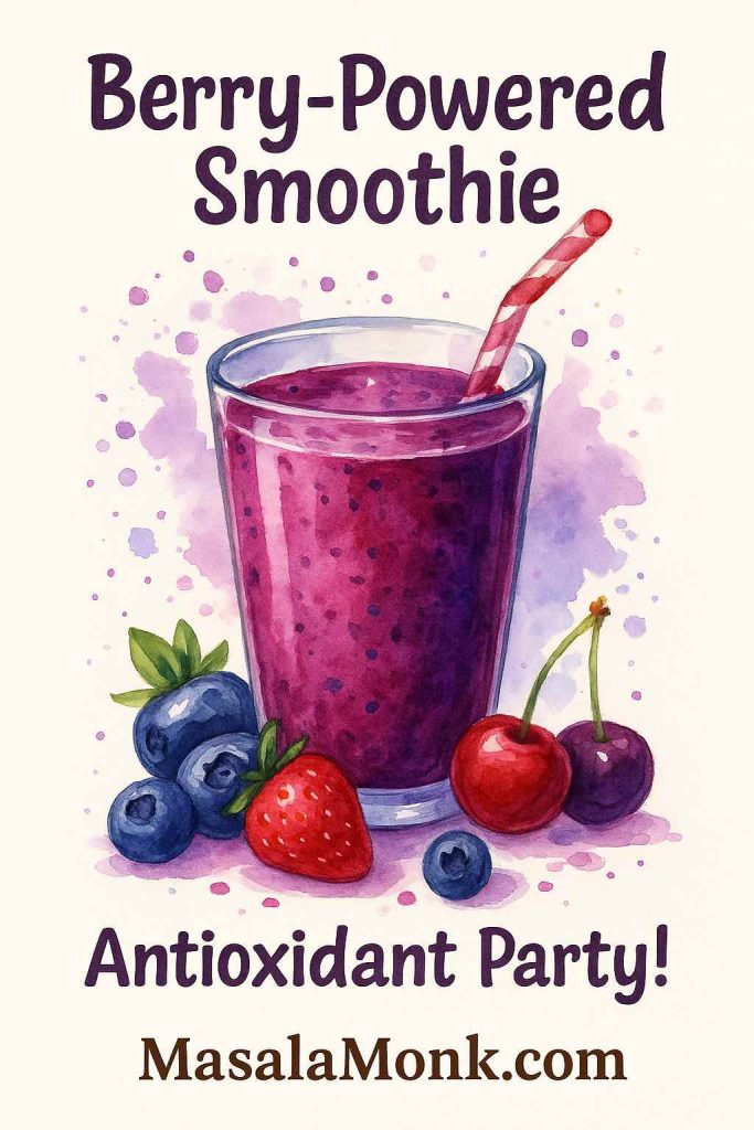 Berry Antioxidant Smoothie for Immune Support and Inflammation – MasalaMonk.com