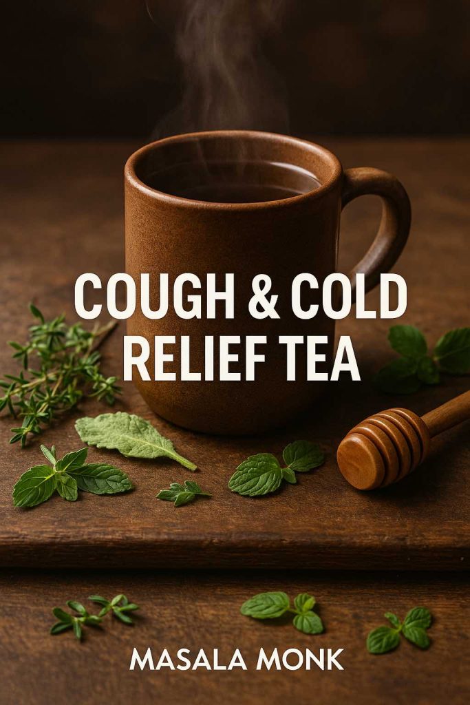 Cough & Cold Relief Tea – mullein, thyme, peppermint, and honey herbal tea for soothing throat, easing cough, and boosting lung health – MasalaMonk.com