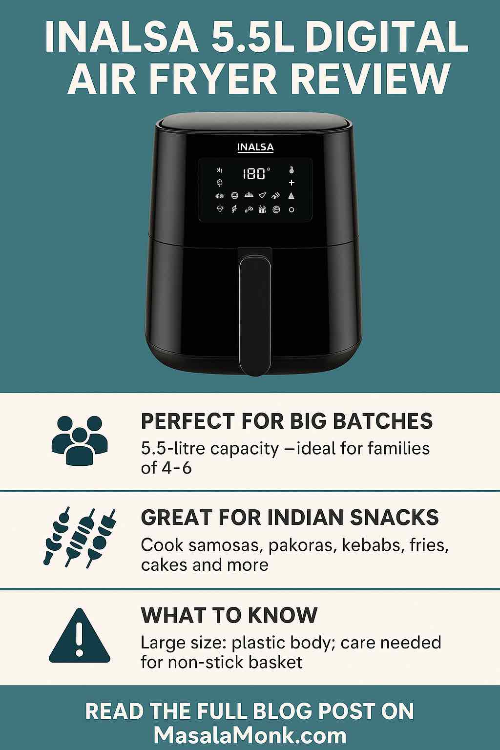INALSA 5.5L DIGITAL AIR FRYER REVIEW