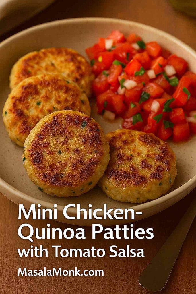 Mini Chicken-Quinoa Patties with Tomato Salsa