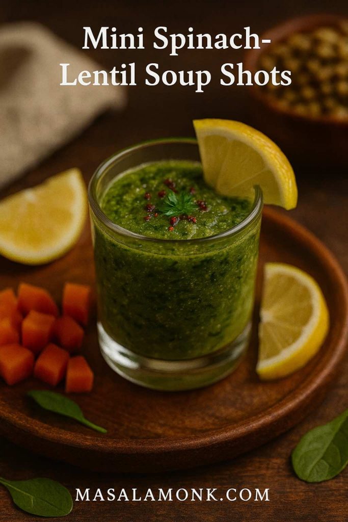 Mini Spinach-Lentil Soup Shots