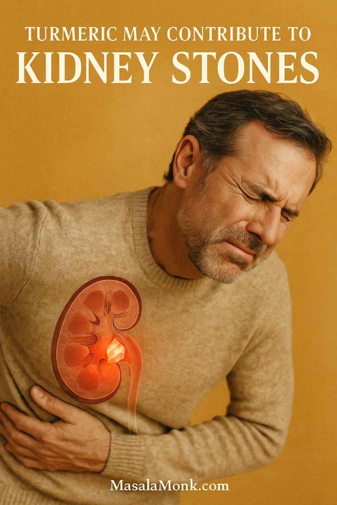 Man with kidney pain illustration – turmeric's effect on Kidney Stone. 