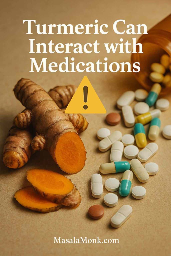Turmeric roots and pills – turmeric drug interaction adverse effect.