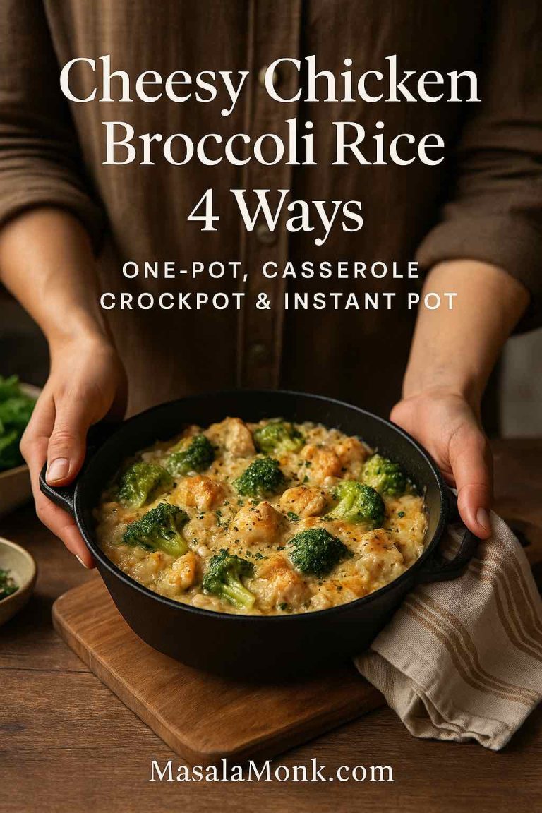 Cheesy Chicken Broccoli Rice – Full Recipe and 4 Easy Ways | Masala Monk