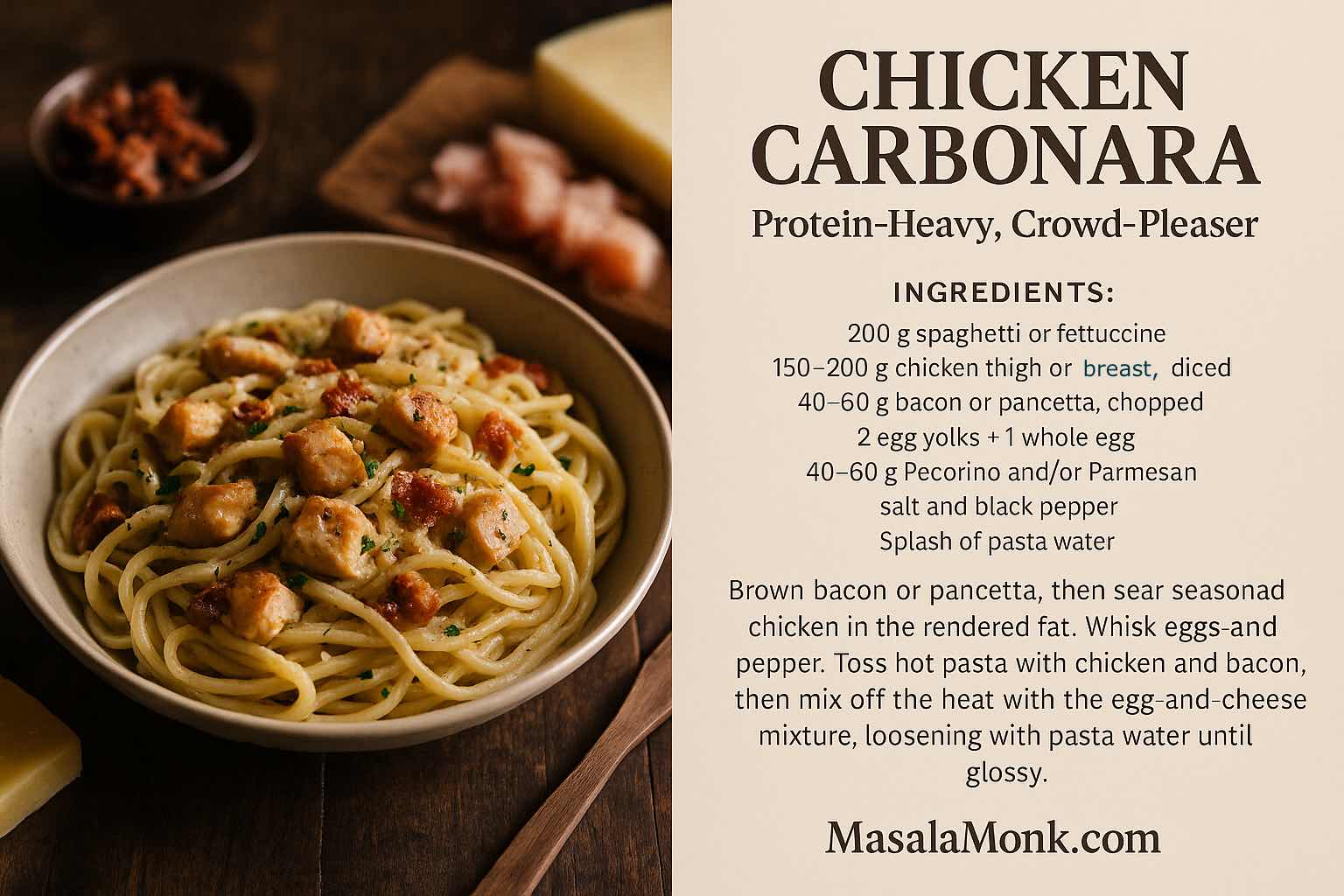 Carbonara Recipe: Classic Italian + Easy Variations of Pasta | Masala Monk Carbonara Recipe: Classic Italian + Easy Variations of Pasta | Masala Monk