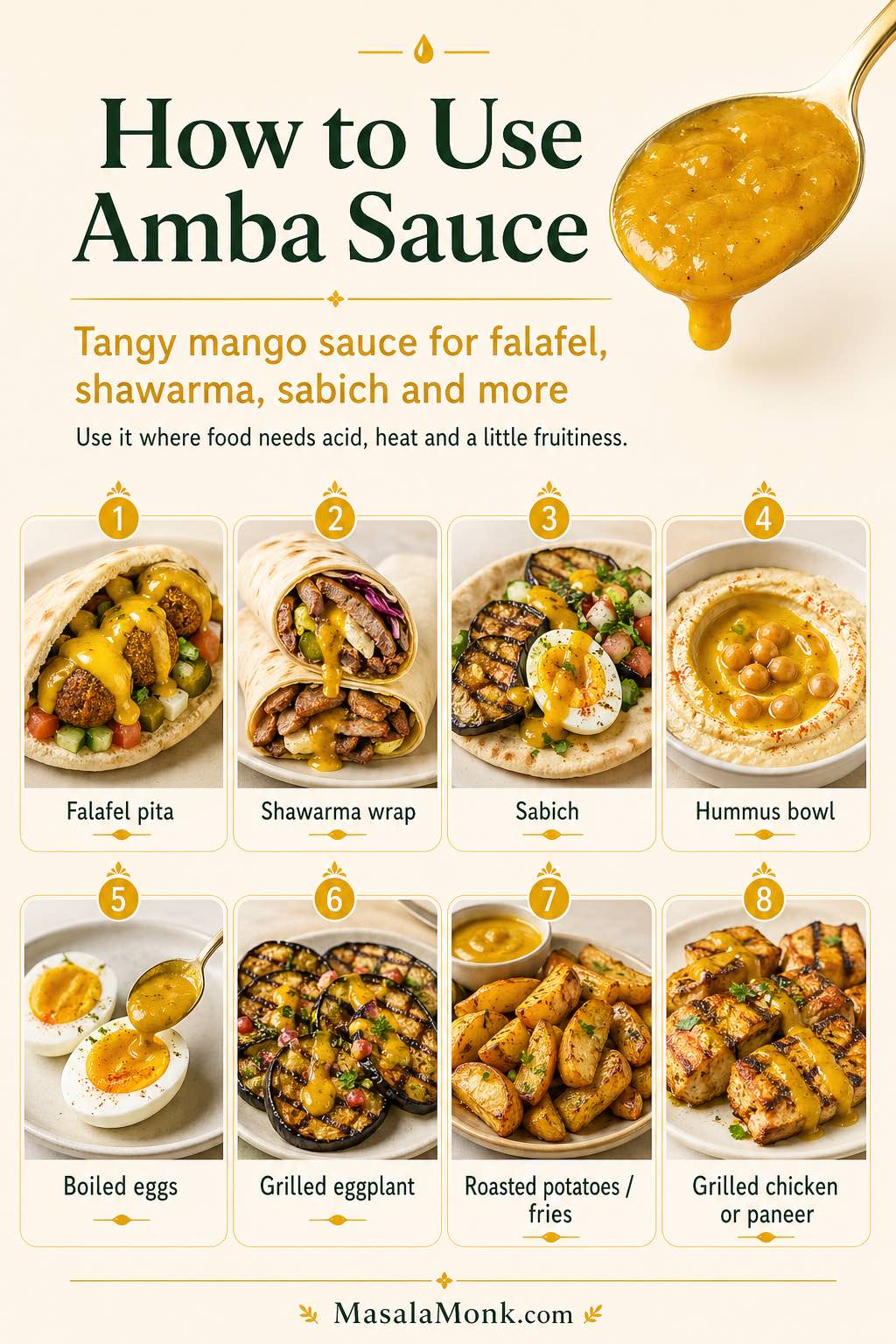 Amba Sauce Recipe | Iraqi Mango Sauce for Falafel & Shawarma | Masala Monk