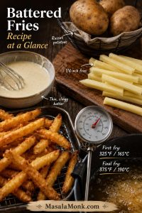 Easy Battered Fries Recipe – Crispy French Fries & Chips | Masala Monk