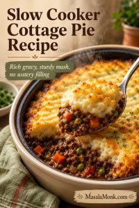 A good slow cooker cottage pie should lift in generous spoonfuls, with creamy mash on top and glossy beef gravy underneath.